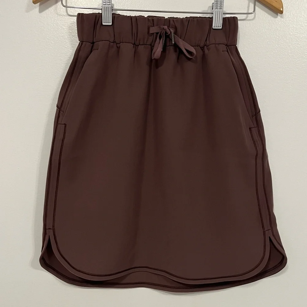 Lululemon On The Fly Skirt *Woven Cherry Cola 2